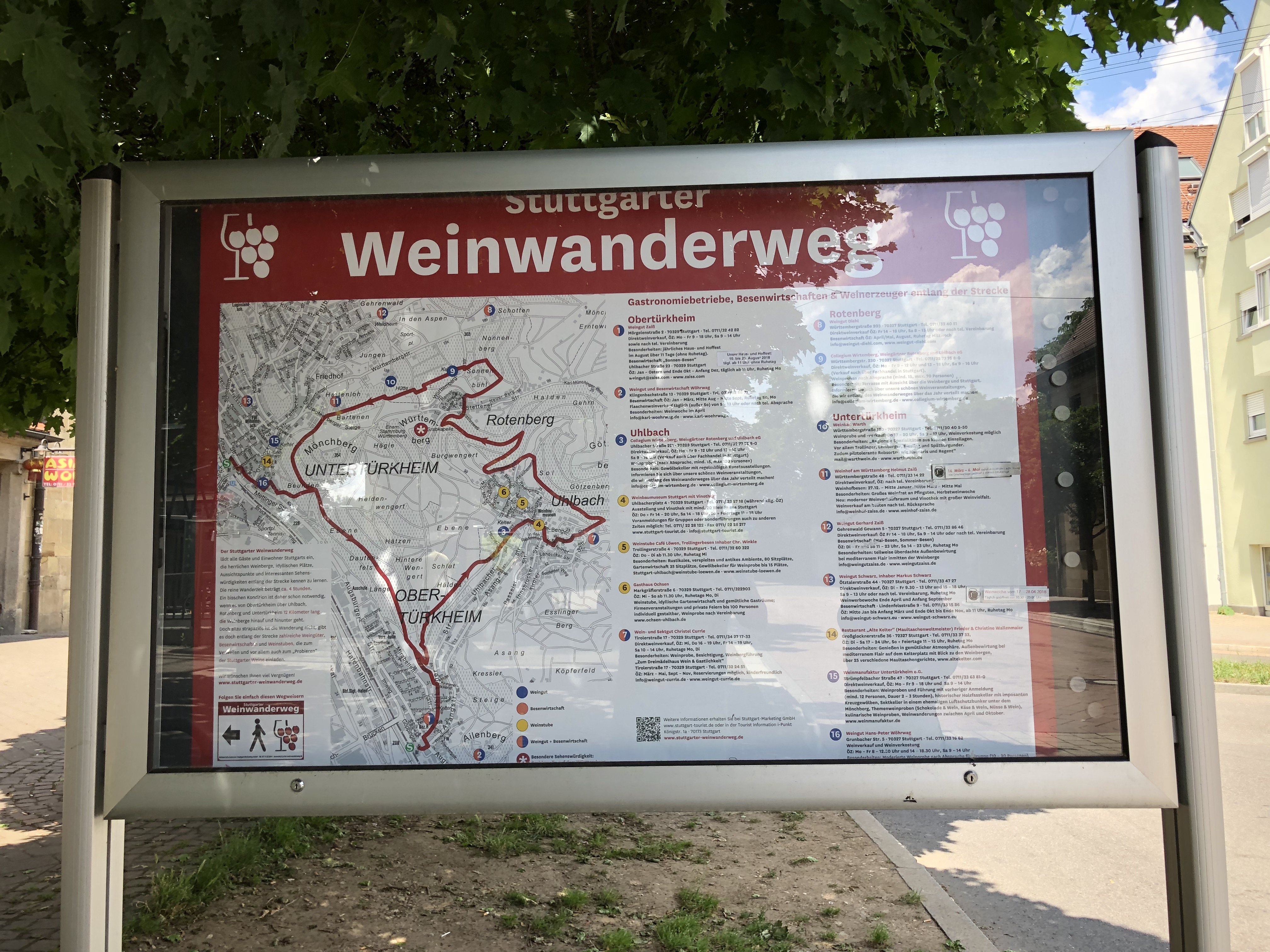 Wegweiser am Bahnhof Obertürkheim