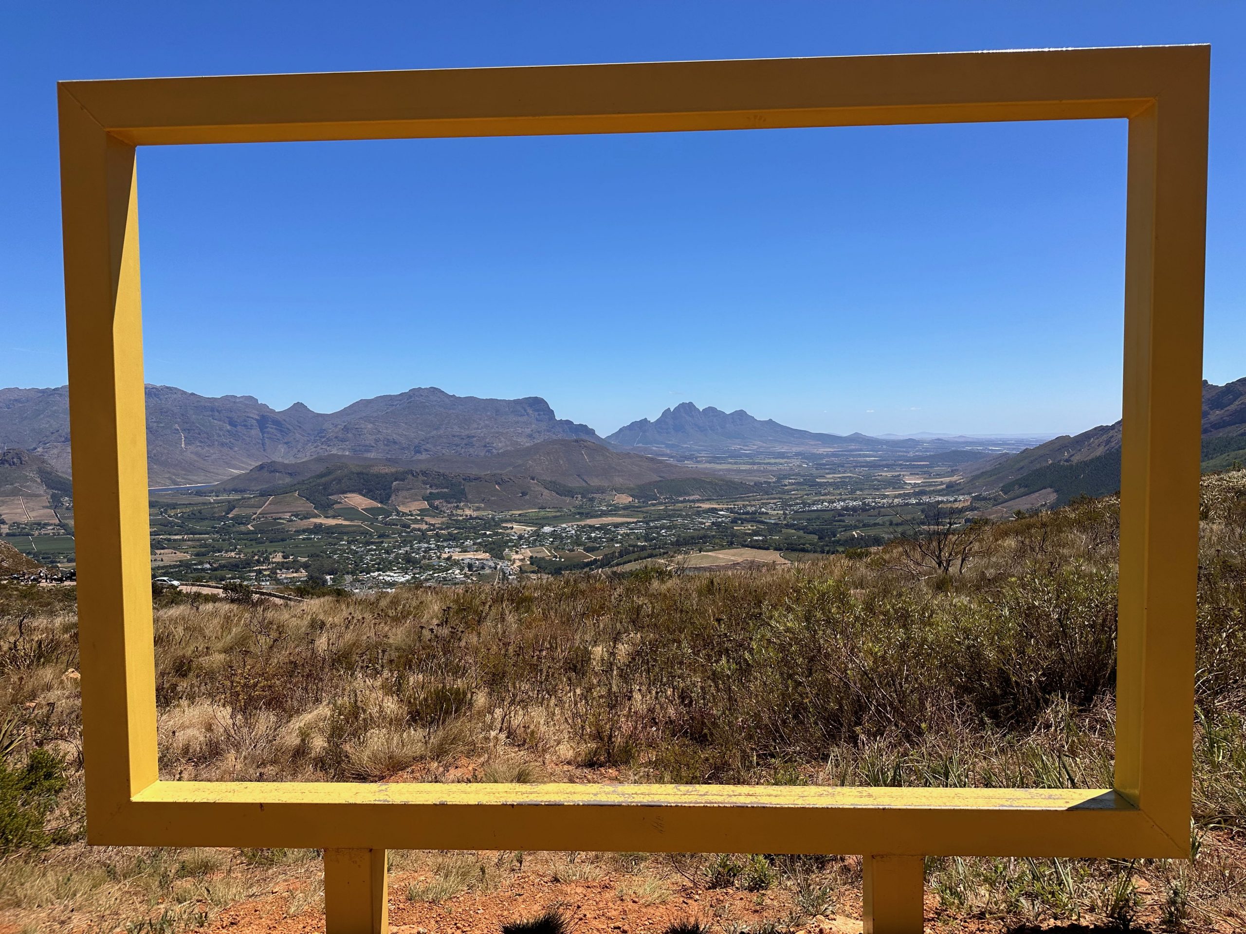 Franschhoek vom Pass aus fotografiert